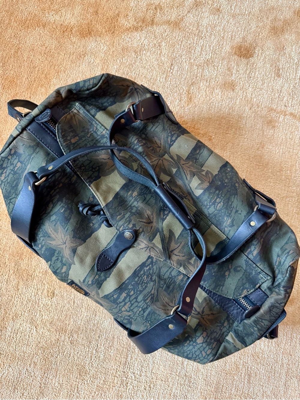 Filson Small Rugged Twill Duffle Bag Made in USA Maple Bark Camo